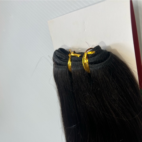 18 Inch Real Human hair Extensions 1B Black Weft Straight |The Sassy col… - Picture 3 of 7